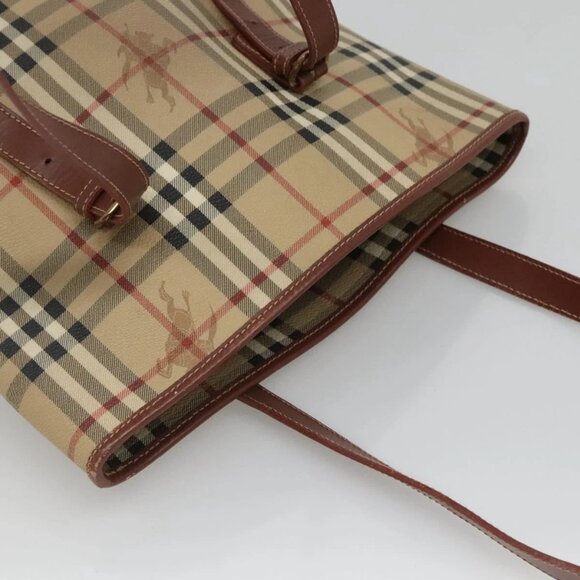 BURBERRY Nova Check Shoulder Bag PVC Beige Gold Auth yk18181 - Picture 7 of 16